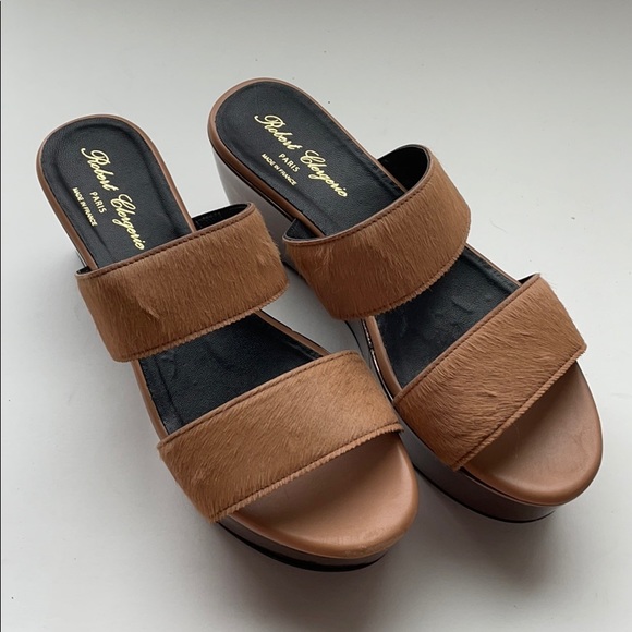 Robert Clergerie Platform Pony Hair Sandals - Picture 7 of 8